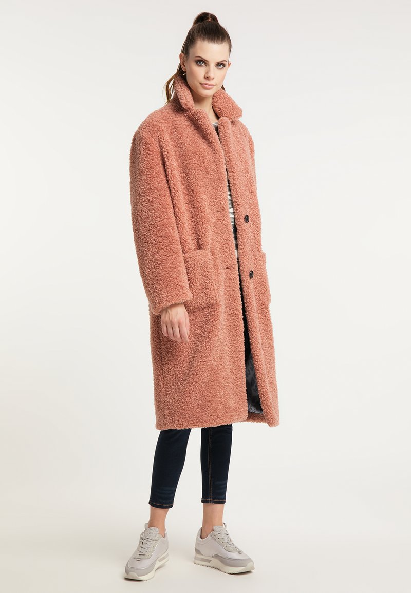 Frieda Freddies Fake Fur Mantel Darcy In Regularer Passform Winter Coat Desert Rose Pink Zalando De