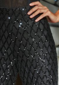 Lipsy SEQUIN WIDE LEG - Nadrágok - black