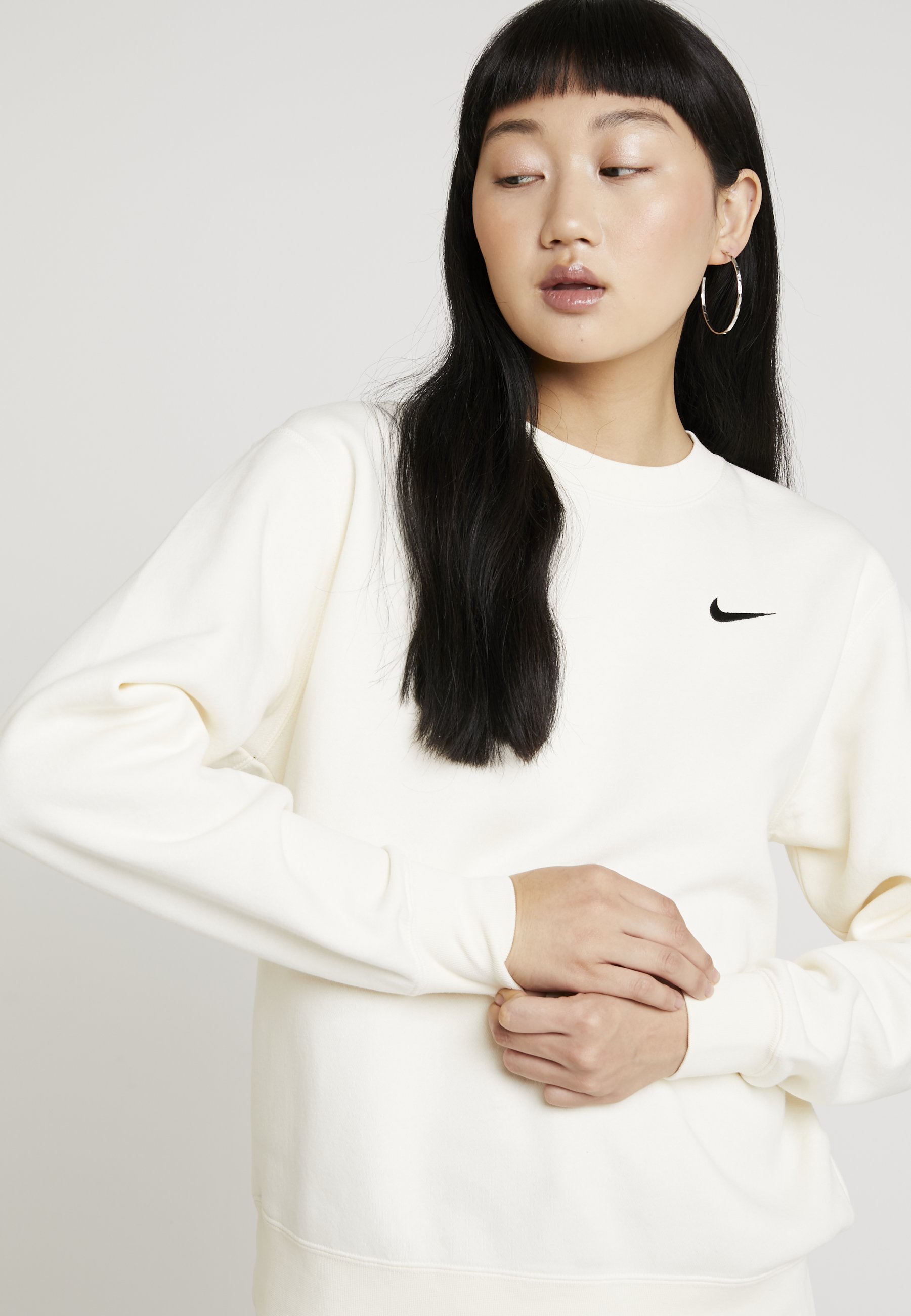 Nike Sportswear CREW TREND Sweater pale ivoryblack Nike Sportswear CREW TREND Sweater pale ivoryblack