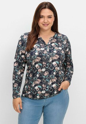Sheego, Langarmshirt - anthrazit gemustert