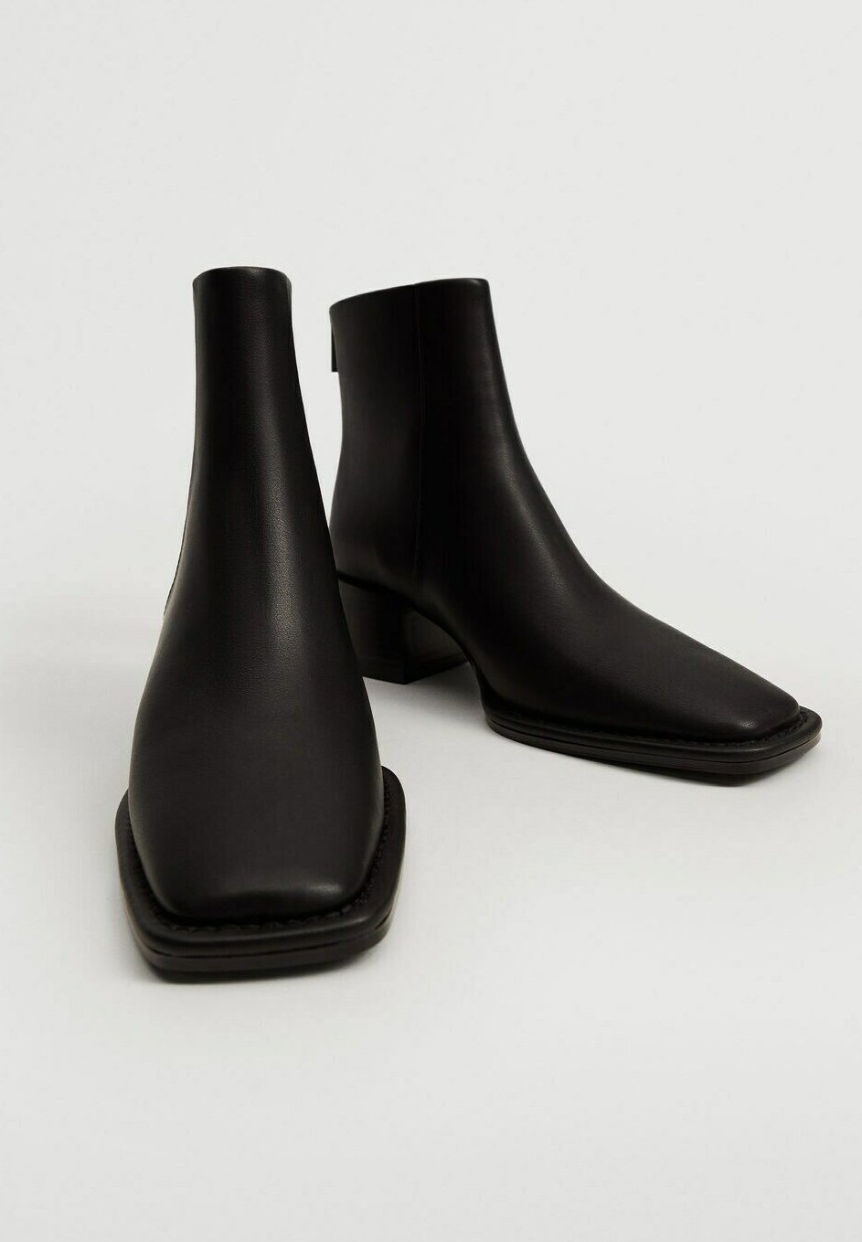 mango black ankle boots