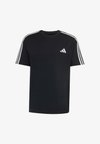ESSENTIALS 3 STRIPES LEFT CHEST - Μπλουζάκι με στάμπα - black white