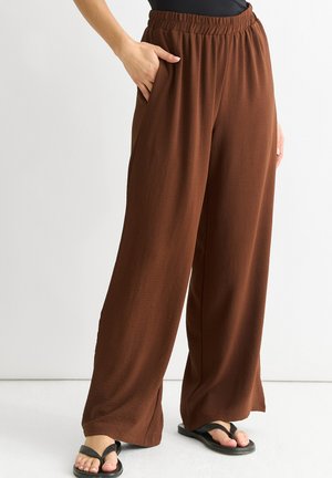 WIDE LEG - Tracksuit bottoms - brown