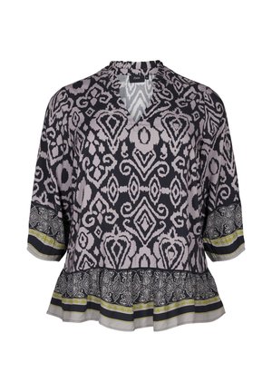 Zizzi MIT PRINT UND 3/4-ÄRMELN - Bluza - black aop