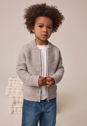 Next, REGULAR FIT - TWIST ZIP THROUGH BOMBER CARDIGAN . - Cardigan - neutral