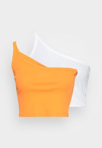 Não selecionado, flame orange / white