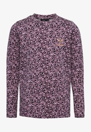 Koszula z długim rękawem w mauve, z wzorem w czarne i białe plamki. Zawiera małe, haftowane logo na klatce piersiowej.