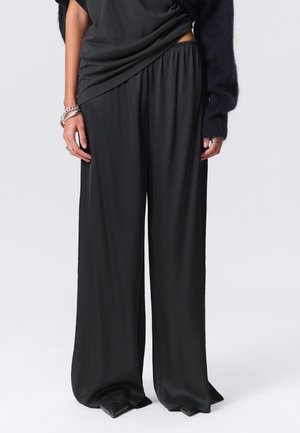 DRAPED WIDE-LEG TROUSERS - Kelnės - dark grey