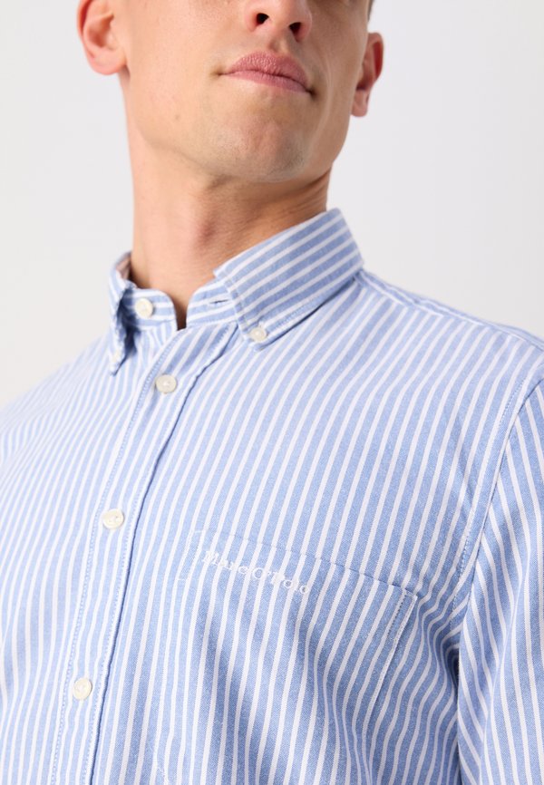 BUTTON DOWN COLLAR LONG SLEEVES CHEST POCKET ROUND HEM - Shirt4