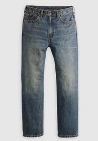 Jeans i mörkblått denim med en blekt finish, rak ben-design, fem fickor och kontrasterande sömmar. Har en metalldragkedjeavstängning.