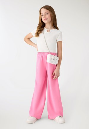Terranova, PANTALONI WIDE LEG TINTA UNITA - Pantaloni sportivi - fucsia chiaro