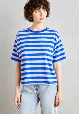 Scotch & Soda, STRIPED CROPPED - T-shirt con stampa - electric blue