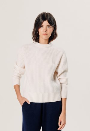 ROUND NECK - Strickpullover - blanc