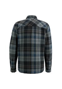 Geruite flanellen shirt in diverse tinten blauw, grijs en zwart. Voorzien van een button-down kraag, lange mouwen en een rugpasontwerp.
