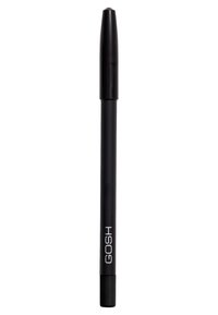 Crayon eyeliner noir avec un corps cylindrique lisse et une pointe effilée. Présente une finition mate et un texte blanc portant l'étiquette "GOSH" sur le côté.