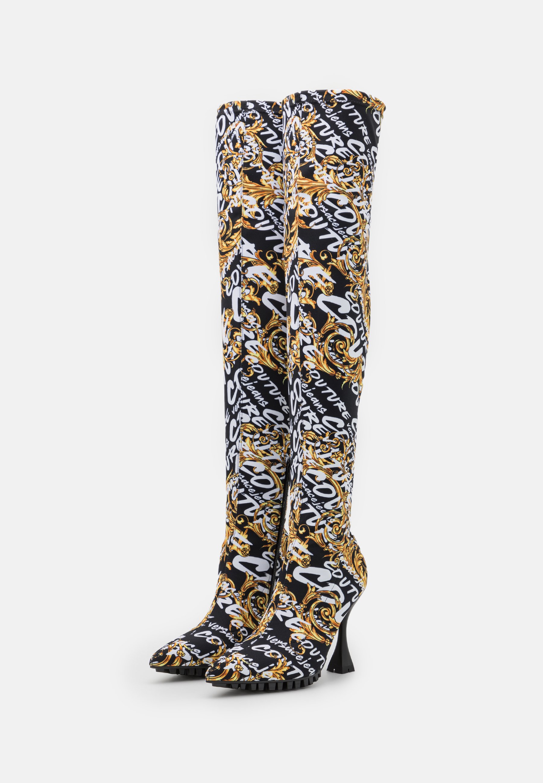 Versace Jeans Couture Laarzen met hoge hak - black/gold/zwart - Zalando.nl