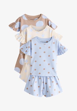Next, REGULAR FIT - POLKA DOTS SHORT PYJAMAS 3 PACK - Pyžamová súprava - blue brown