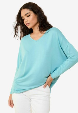 SOFT V-NECK - T-shirt à manches longues - aqua green