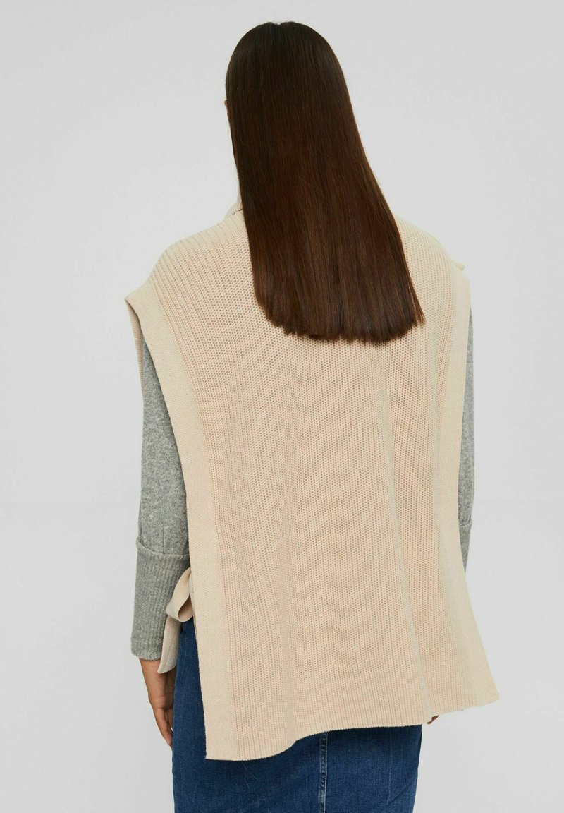 Damen Strickjacken | edc by Esprit ROLLKRAGEN MIT SEITLICHEN BINDEBÄNDERN Strickpullover beige - GU03194 Damen Strickjacken | edc by Esprit ROLLKRAGEN MIT SEITLICHEN BINDEBÄNDERN Strickpullover beige - GU03194