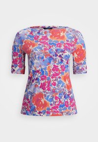 FLORAL STRETCH COTTON BOATNECK TEE - Nyomott mintás póló - white/multi-colored