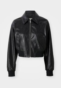 CROPPED CRINKLE - Giubbotto Bomber - black