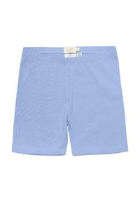 Lichtblauwe katoenen shorts met elastische tailleband, een zachte textuur en zonder versieringen of zakken. Eenvoudig ontwerp geschikt voor casual dragen.