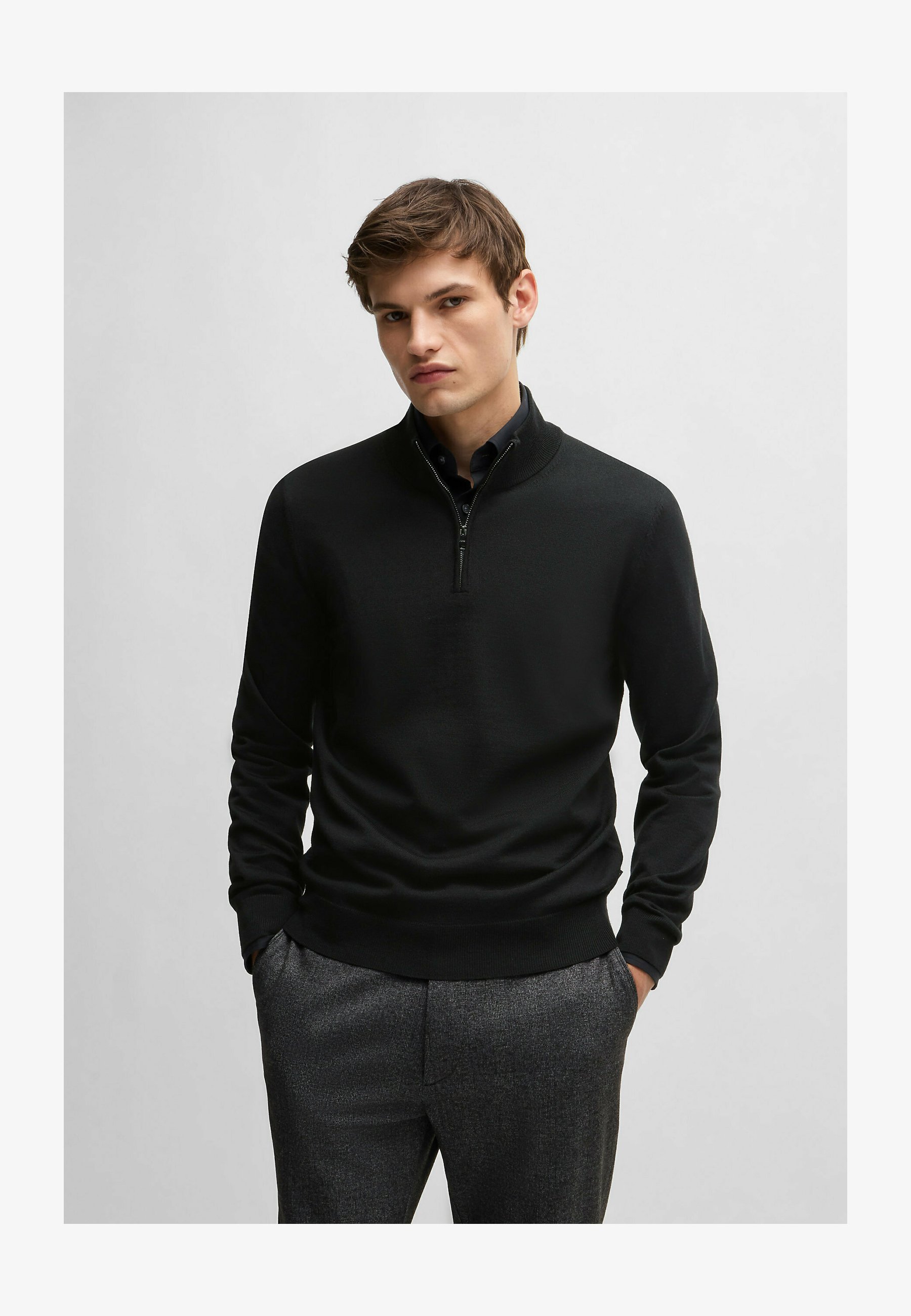 Boss Kanobix Half Zip – Pullover Uomo A Maniche Lunghe, Vestibilità Comoda