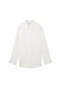 TOM TAILOR OVERSIZED MIT STRUKTUR - Button-down blouse - whisper white