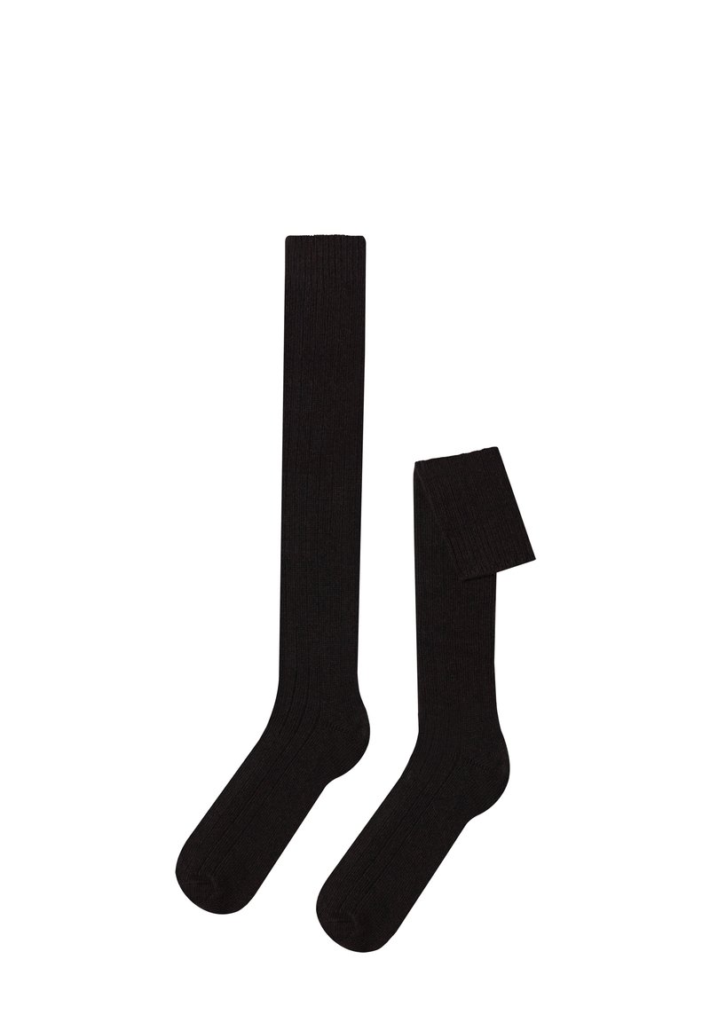 Calzedonia LONG RIBBED - Knæstrømper - anthracite