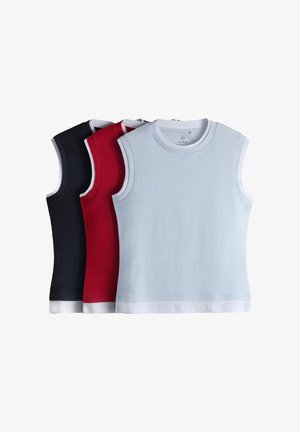 THE SET, REGULAR FIT - 3 PACK DOUBLE LAYER VESTS . - Top - navy blue light blue red