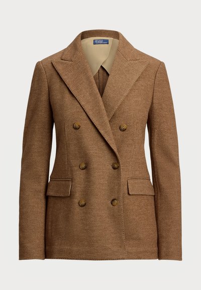 Polo Ralph Lauren DOUBLE BREASTED HERRINGBONE BLAZER - Bleiseri - tan