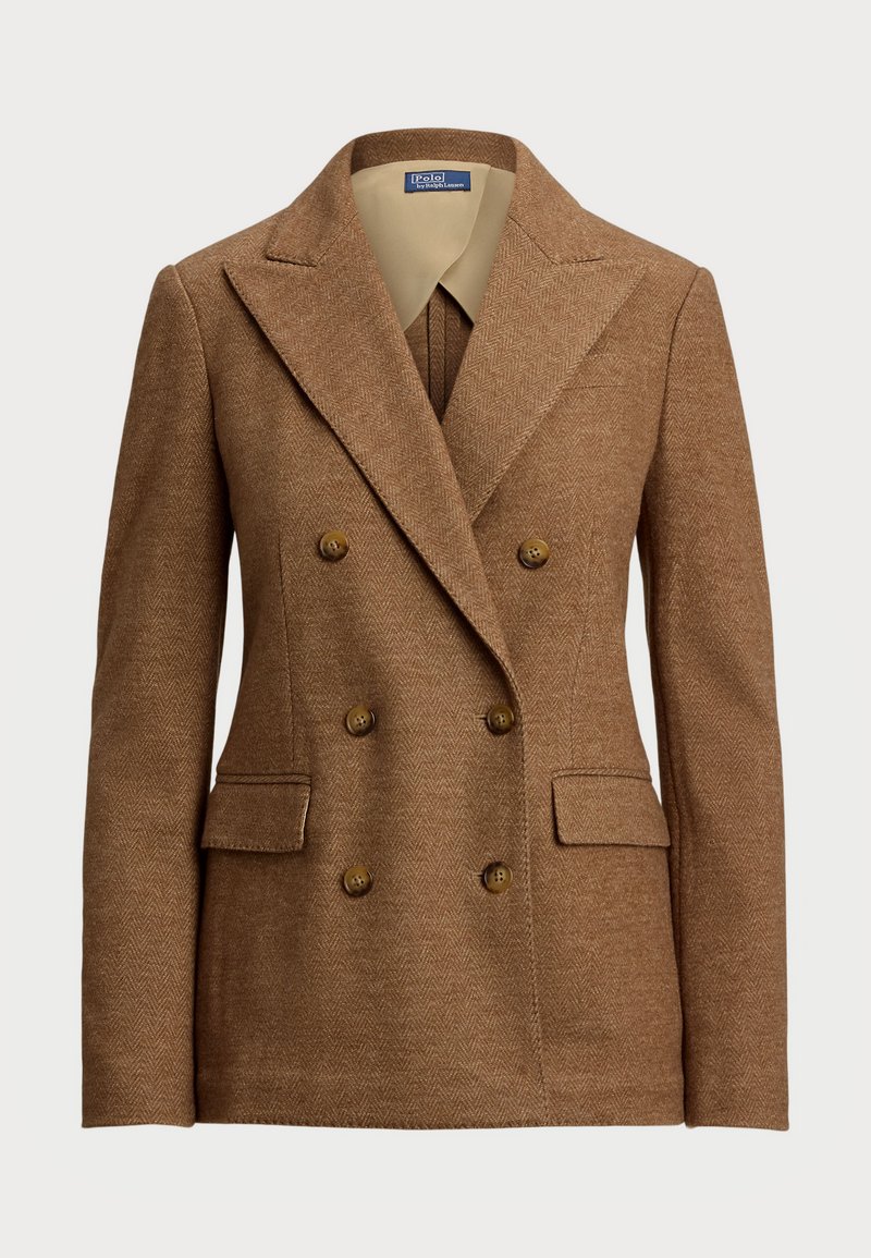 Polo Ralph Lauren DOUBLE BREASTED HERRINGBONE BLAZER - Kratka jakna - tan