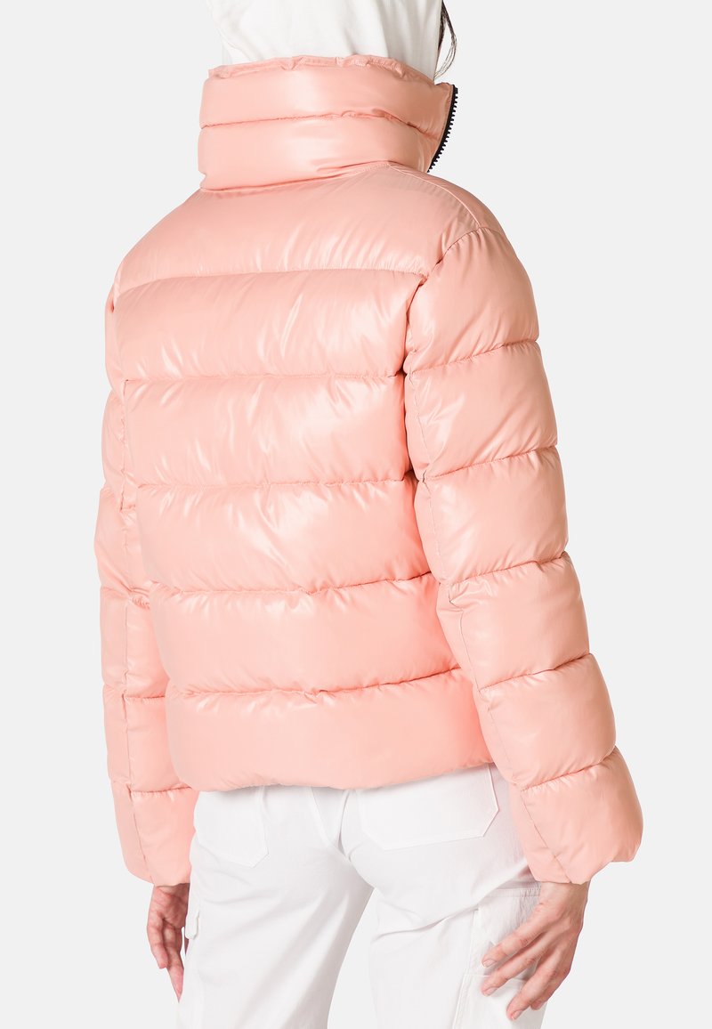 Shiny Puffer Pink Glossy Puffer Jacket No Boundaries Jackets Coats