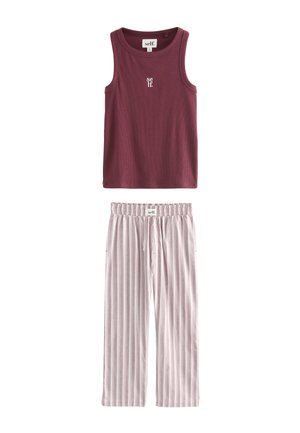 Self. REGULAR FIT -  VEST AND LONG LEG  - Nachtwäsche Set - burgundy red stripe