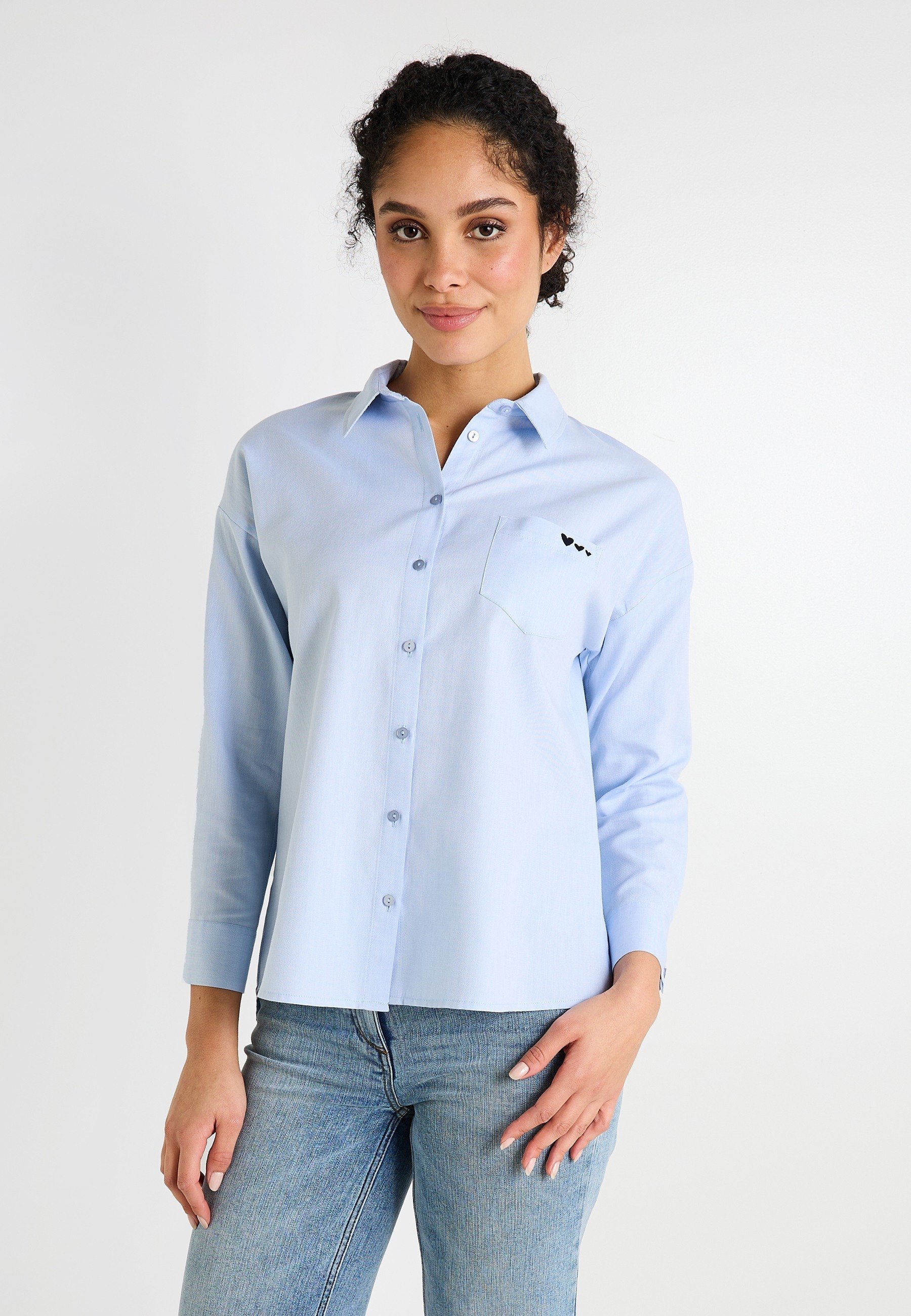 Grain de Malice Blusa chambray/azul claro