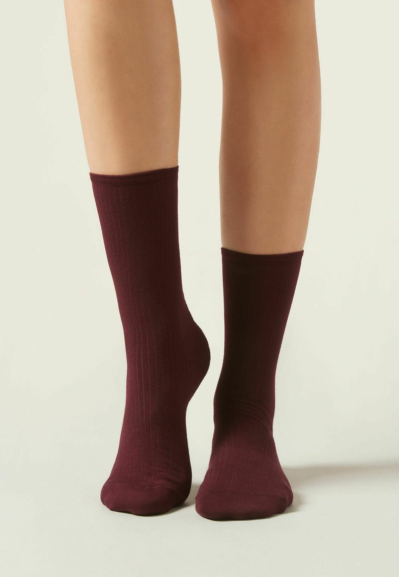 Calzedonia KURZE STREIFEN - Calcetines - bordeaux - 174d - wine red purple