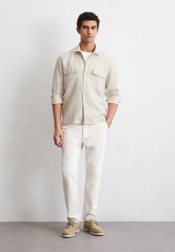 CAMP COLLAR TWO FLAP POCKETS STRAIGHT HEM WITH SLIT AT SIDE SEAM - Shirt - gray silk3