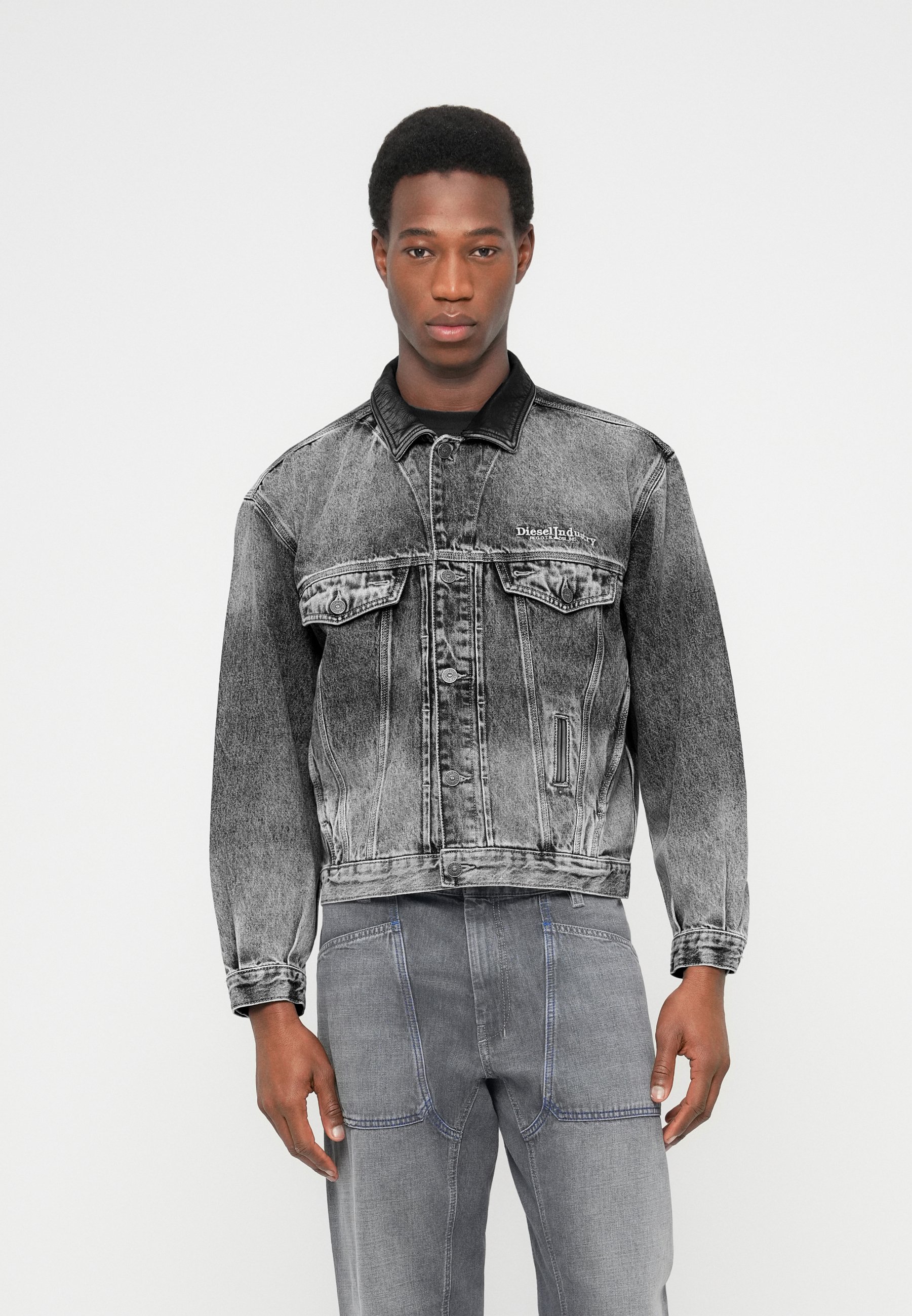 Diesel DENVER - Denim jacket - black denim - Zalando.co.uk