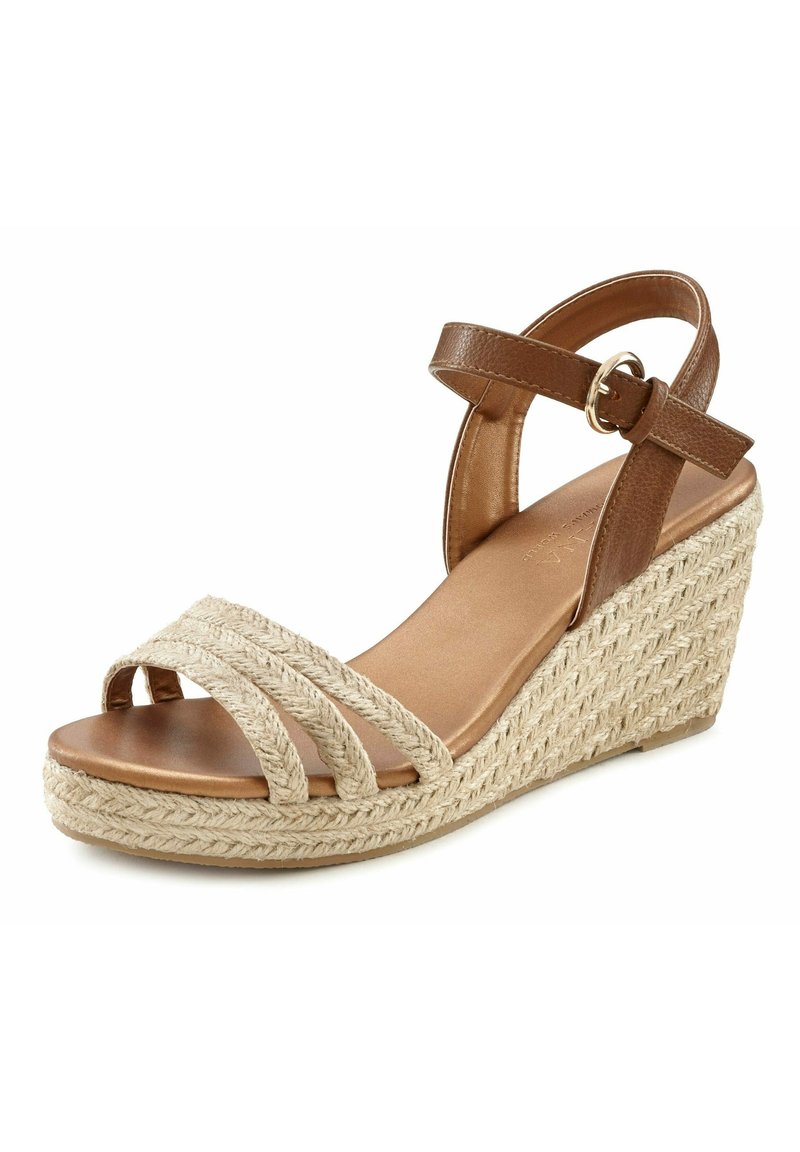LASCANA Kõrge kontsaga sandaalid - beige camelfarben