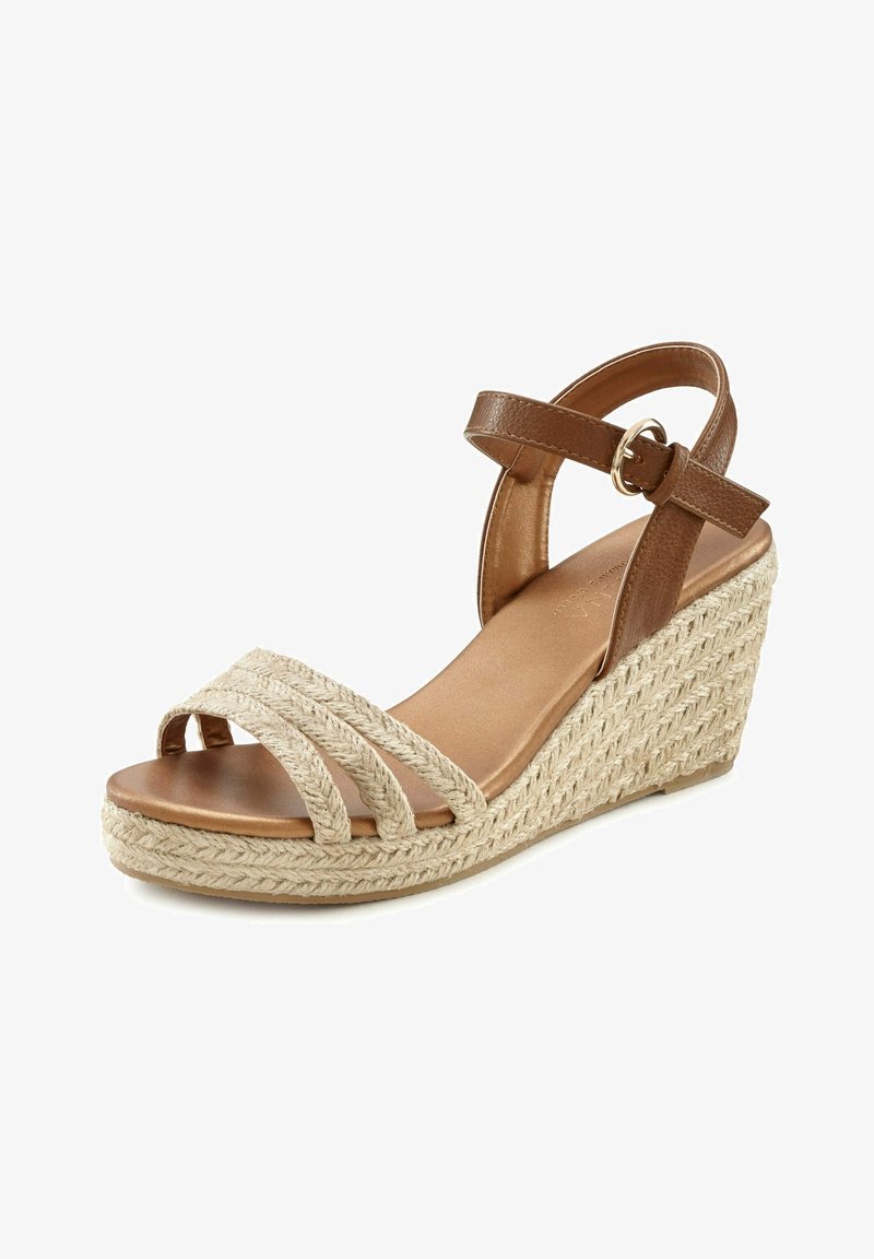 LASCANA Kõrge kontsaga sandaalid - beige camelfarben