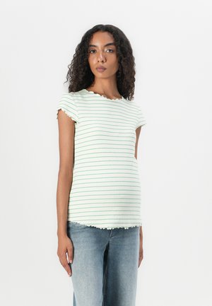 OLMANITS - T-shirts med print - kelly green/cloud dancer