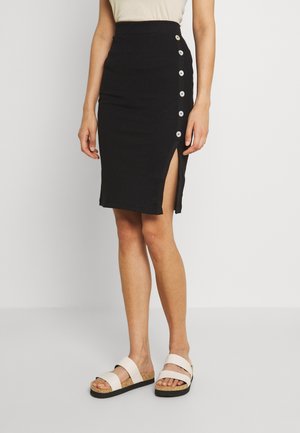 VMPOLLY BUTTON SKIRT VIP - Pouzdrová sukně - black