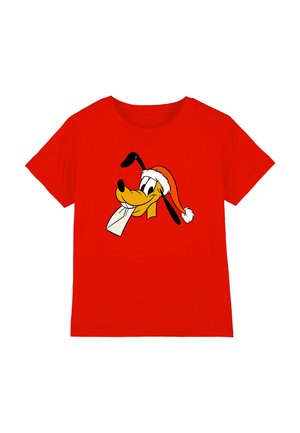 DISNEY PLUTO SANTA HAT - Print T-shirt - red