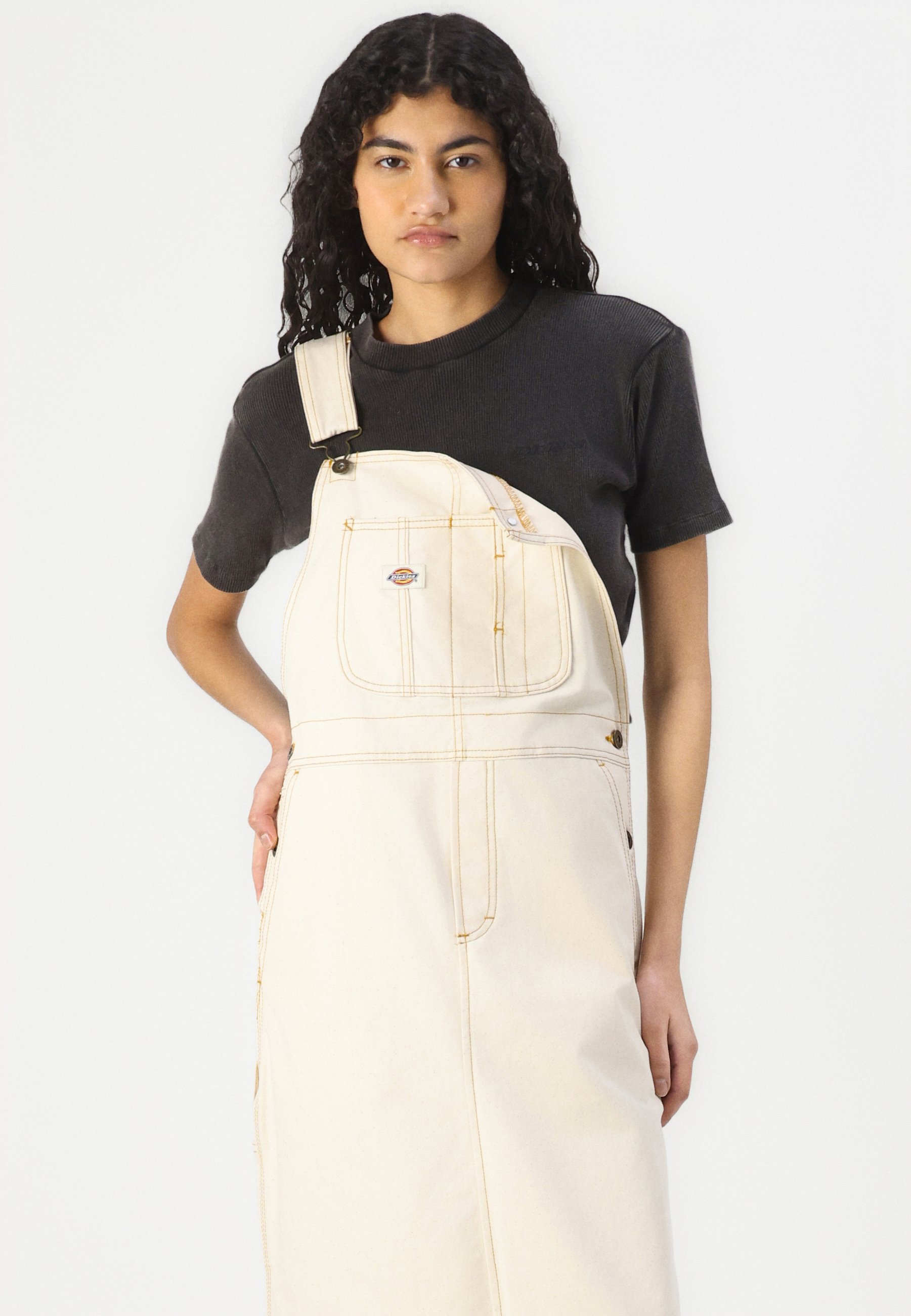 Dickies BIB OVERALL DRESS - Denim dress - whitecap gray/beige -  Zalando.co.uk