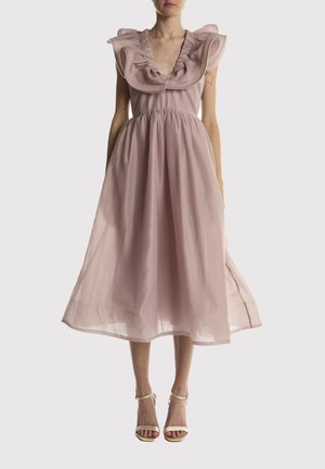 RUFFLE NECK - Cocktailkjole / festkjole - dusty mauve