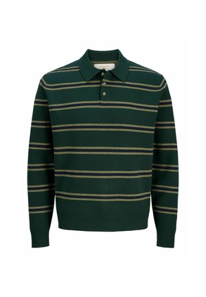 Jack & Jones, KNITTED POLO STRIPED KNITTED POLO - Polo - pine grove