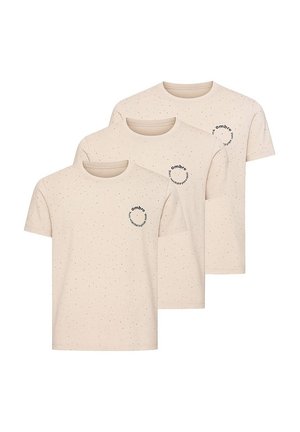 WITH ALL-OVER AND ROUND NECKLINE 3 PACK - T-shirts print - light beige