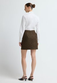 adL TWEED  - A-lijn rok - brown