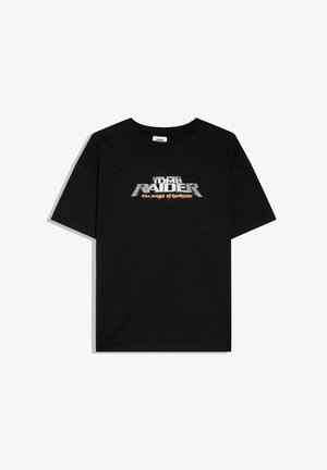 Bershka, TSHIRT - Tričko s potlačou - black