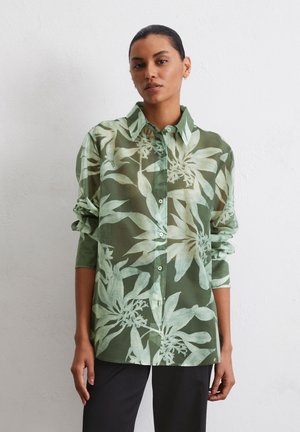 Button-down blouse - multi forest moss
